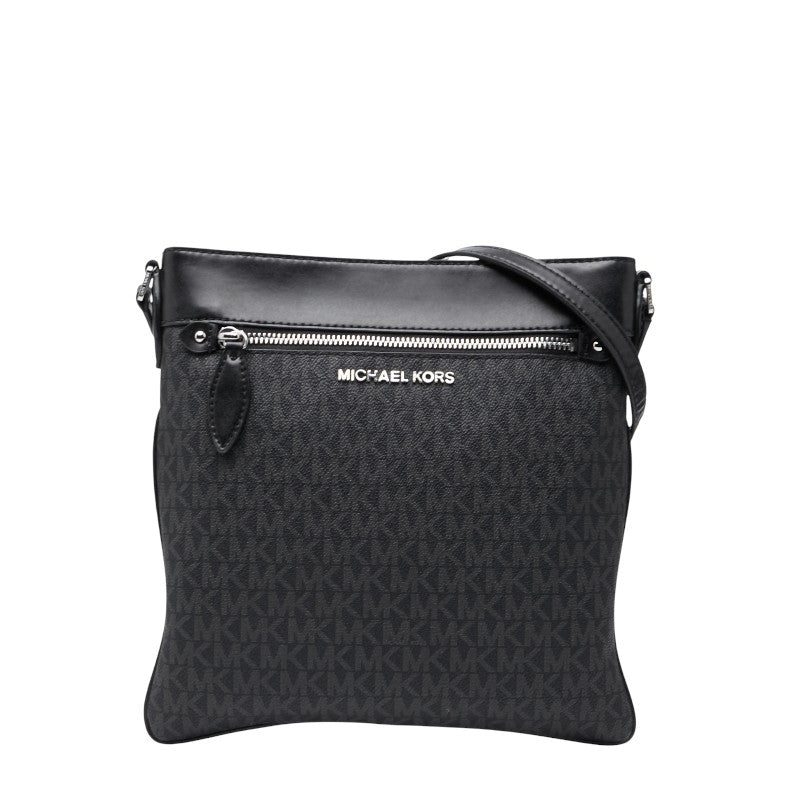 マイケルコース シグネチャー コニーショルダーバッグ 斜め掛け ブラック PVC レディース Michael Kors 【中古】