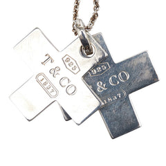 ティファニー ダブルクロス ペンダントネックレス SV925 シルバー レディース TIFFANY&Co. 【中古】