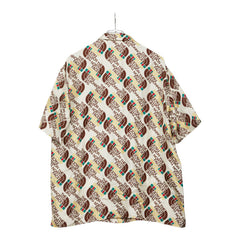 グッチ × ザ ノースフェイス THE NORTH FACE オープンカラーシャツ アロハシャツ サイズ50 654766 ベージュ ブラウン シルク メンズ GUCCI 【中古】