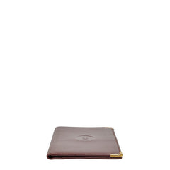 カルティエ マストライン 札入れ ワインレッド ボルドー レザー レディース CARTIER 【中古】