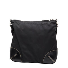 プラダ 三角ロゴプレート ショルダーバッグ ブラック ナイロン レザー メンズ PRADA 【中古】