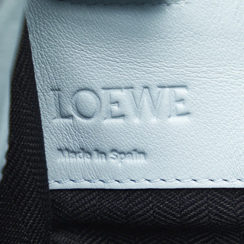 ロエベ ハンモック スモール ハンドバッグ ショルダーバッグ 2WAY ライトブルー レザー レディース LOEWE 【中古】