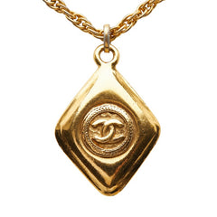 シャネル ココマーク ひし形 モチーフ ネックレス ゴールド メッキ レディース CHANEL 中古