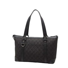 グッチ GGキャンバス トートバッグ ハンドバッグ 268640 ブラック キャンバス レザー レディース GUCCI 【中古】