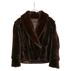 ルイ ヴィトン ジャケット コート ミンクファー サイズ：38 ブラウン 羊革/ミンク レディース LOUIS VUITTON 【中古】