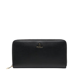 フルラ - ラウンドファスナー 長財布 ブラック レザー レディース Furla 【中古】