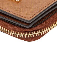マイケルコース - カードケース パスケース ラウンドファスナー コインケース ブラウン レザー レディース Michael Kors 【中古】