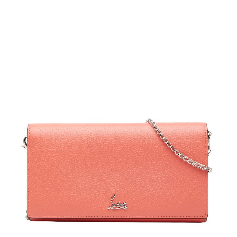 クリスチャンルブタン - チェーンウォレット 長財布 ピンク レザー レディース Christian Louboutin 【中古】