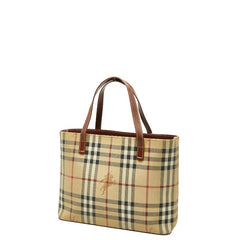 バーバリー ノバチェック シャドーホース ハンドバッグ ベージュ マルチカラー PVC レザー レディース BURBERRY 【中古】