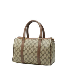 グッチ GGスプリーム シェリーライン ボストンバッグ ハンドバッグ 002 615 6838 ベージュ ブラウン PVC レザー レディース GUCCI 【中古】