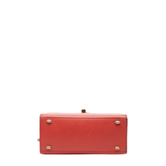 セリーヌ ロゴ ハンドバッグ レッド レザー レディース CELINE 【中古】