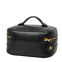 シャネル ビコローレ バニティバッグ ハンドバッグ ブラック ラムスキン レディース CHANEL 【中古】