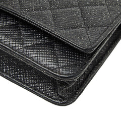 シャネル マトラッセ ツイード ココマーク チェーン ウォレット ショルダーバッグ ブラック レザー レディース CHANEL 【中古】