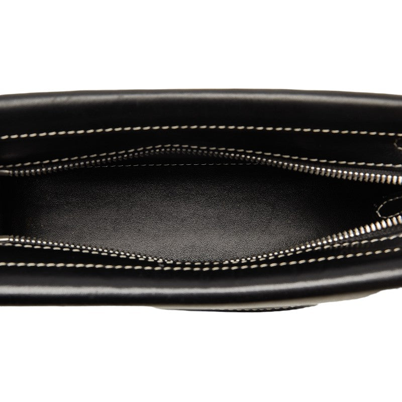 バーバリー ロゴ ホースフェリー ハンドバッグ ショルダーバッグ 2WAY グレー ブラック コットンキャンバス レザー レディース BURBERRY 【中古】