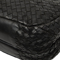 ボッテガヴェネタ イントレチャート カンパーナ ハンドバッグ ショルダーバッグ ブラック レザー レディース BOTTEGAVENETA 【中古】