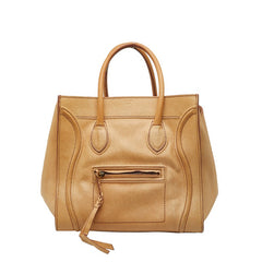 セリーヌ ラゲージ ファントム ミディアム ハンドバッグ ベージュ レザー レディース CELINE 【中古】