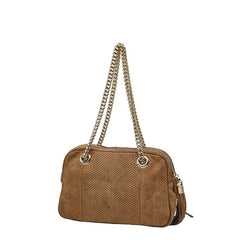 グッチ ソーホー ディスコ タッセル チェーン ショルダーバッグ ハンドバッグ 308983 ブラウン パイソン レディース GUCCI 【中古】
