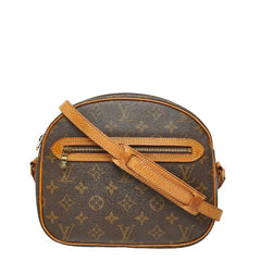 ルイ ヴィトン モノグラム サンリス 斜め掛け ショルダーバッグ M51222 ブラウン PVC レザー レディース LOUIS VUITTON 【中古】