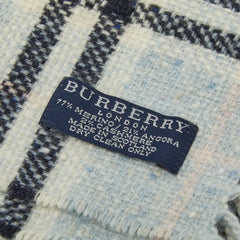 バーバリー チェック マフラー ライトブルー マルチカラー ウール アンゴラ カシミヤ レディース BURBERRY 【中古】