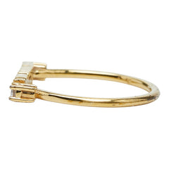 フェンディ ロゴ リング 指輪 #M ゴールド メッキ クリスタル レディース FENDI 【中古】