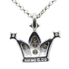 タサキ クラウンモチーフ ネックレス K18WG ホワイトゴールド レディース TASAKI 【中古】