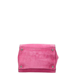 プラダ 三角ロゴプレート ハンドバッグ ショルダーバッグ 2WAY BN2625 ピンク スウェード レディース PRADA 【中古】