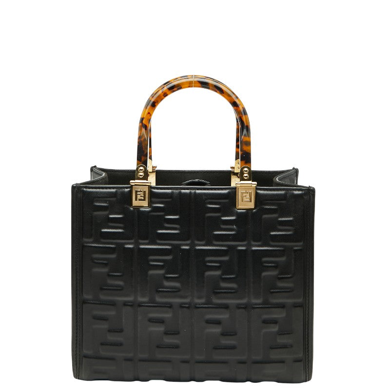 フェンディ サンシャイン スモール トートバッグ ハンドバッグ 8BH394 ブラック レザー レディース FENDI 【中古】