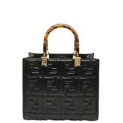 フェンディ サンシャイン スモール トートバッグ ハンドバッグ 8BH394 ブラック レザー レディース FENDI 【中古】