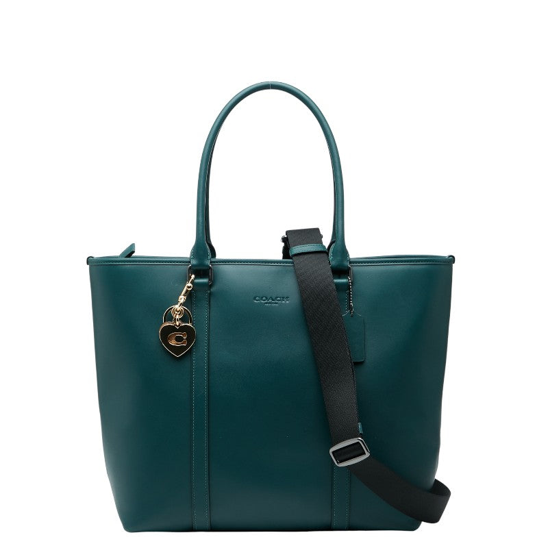 コーチ ネイサン トートバッグ ショルダーバッグ 2WAY CBG49 モズグリーン レザー メンズ COACH 【中古】