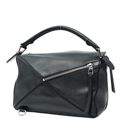 ロエベ パズル スモール ハンドバッグ ショルダーバッグ 2WAY ブラック レザー レディース LOEWE 【中古】