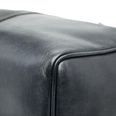 サンローラン YSLロゴ ハンドバッグ ミニボストンバッグ ネイビー レザー レディース SAINT LAURENT 【中古】