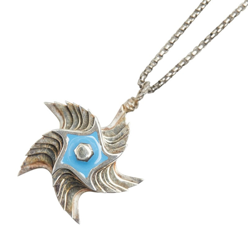 ボッテガヴェネタ スター 星 ネックレス シルバー ライトブルー SV925 シルバー エナメル レディース BOTTEGAVENETA 【中古】