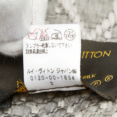 ルイ ヴィトン エシャルプ ロゴマニア マフラー M74742 グリペルル グレー ウール シルク レディース LOUIS VUITTON 中古