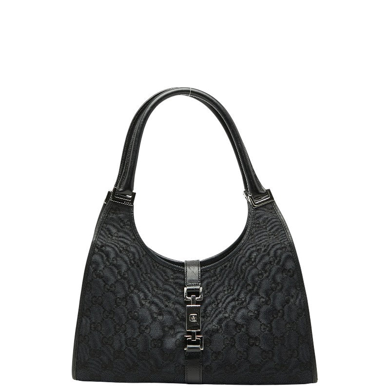 グッチ GGキャンバス ジャッキー ハンドバッグ ショルダーバッグ 002 1067 001364 ブラック キャンバス レザー レディース GUCCI 【中古】