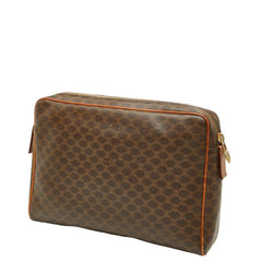 セリーヌ マカダム クラッチバッグ セカンドバッグ ブラウン PVC レザー レディース CELINE 【中古】