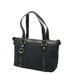 グッチ GGキャンバス アビー ハンドバッグ 141471 ブラック キャンバス レザー レディース GUCCI 中古