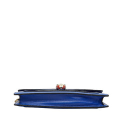 ブルガリ セルペンティ チェーンショルダーバッグ ブルー レザー レディース BVLGARI 中古