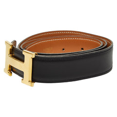 エルメス コンスタンス Hベルト リバーシブル ベルト サイズ：80 ブラック ブラウン ボックスカーフ メンズ HERMES 【中古】