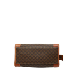 セリーヌ マカダム ハンドバッグ ブラウン PVC レザー レディース CELINE 中古