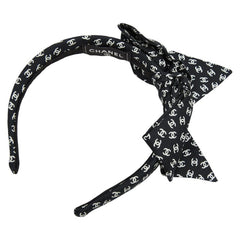 シャネル ココマーク カチューシャ ヘアアクセサリー ブラック ホワイト シルク レディース CHANEL 【中古】