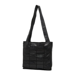 シャネル チョコバー トートバッグ ブラック レザー レディース CHANEL 【中古】