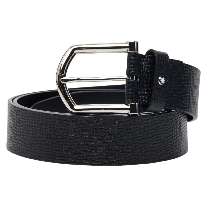 モンブラン ロゴ ベルト ブラック レザー メンズ MONTBLANC 【中古】