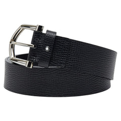 モンブラン ロゴ ベルト ブラック レザー メンズ MONTBLANC 【中古】