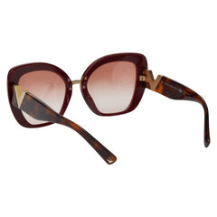 ヴァレンティノ アセテート キャットアイ オーバーサイズ サングラス VA4057 レッド ブラウン プラスチック レディース VALENTINO 【中古】