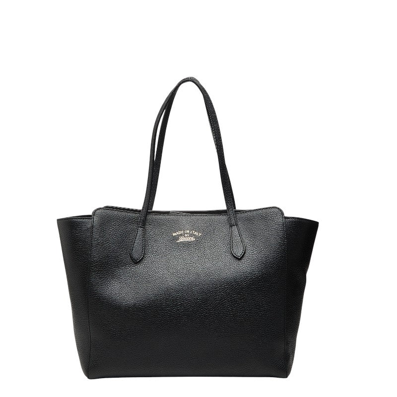 グッチ スウィング トートバッグ ショルダーバッグ 354397 ブラック レザー レディース GUCCI 【中古】