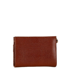 サルヴァトーレフェラガモ ヴァラリボン 型押し ポーチ 小物入れ ブラウン レザー レディース Salvatore Ferragamo 中古