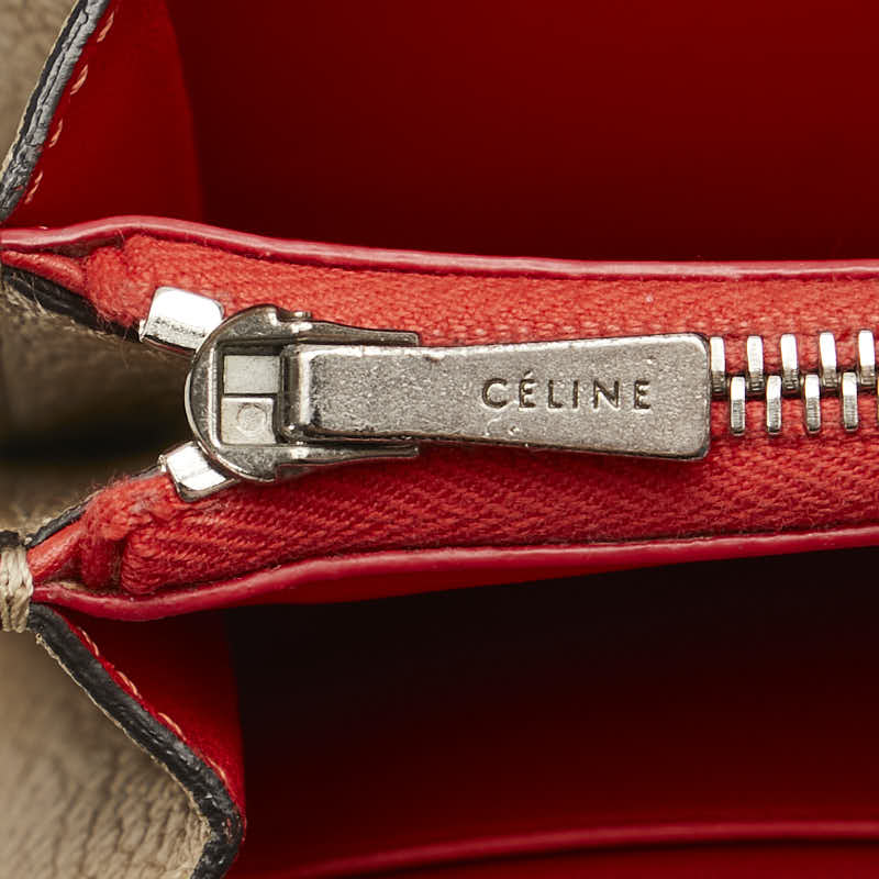 セリーヌ ラージフラップ 長財布 SPG5125 ベージュ レザー レディース CELINE 【中古】