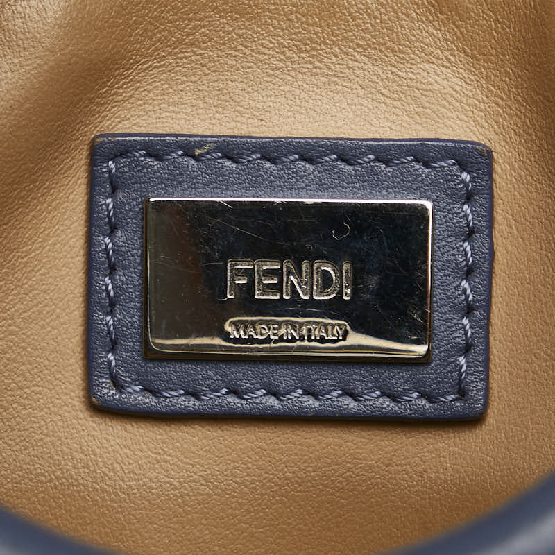 フェンディ プチトゥールジュール ハンドバッグ ショルダーバッグ 2WAY ブルー レザー レディース FENDI 【中古】