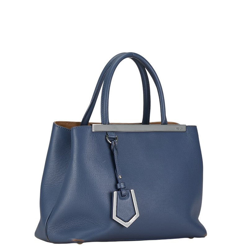 フェンディ プチトゥールジュール ハンドバッグ ショルダーバッグ 2WAY ブルー レザー レディース FENDI 【中古】