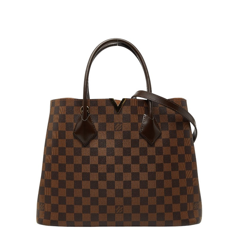 ルイ ヴィトン ダミエ ケンジントン トートバッグ ショルダーバッグ 2WAY N41435 エベヌ ブラウン PVC レザー レディース LOUIS VUITTON 中古